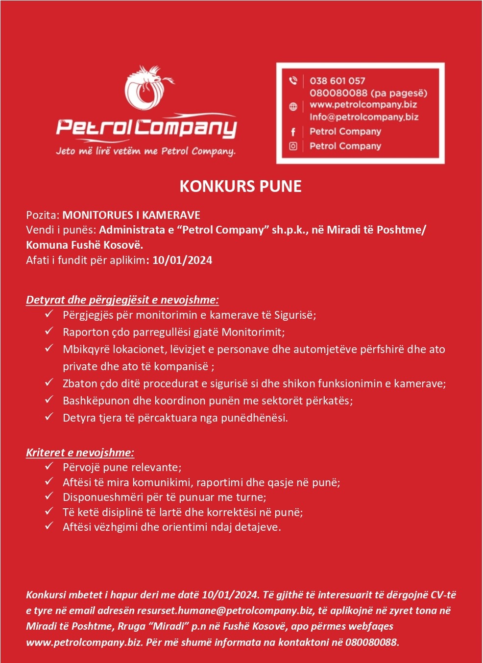 Monitorues i kamerave